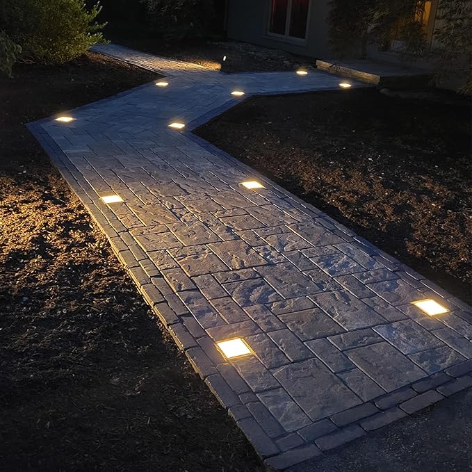 Paver Light 4×4 Inch (3.93 X 3.93 inch), Warm White 2700K Glare-Free Illumination for Driveways, Pathways, Pool Deck & Patios,12V AC/DC, Waterproof & Drive-Over Rated-Ruum Studio Home