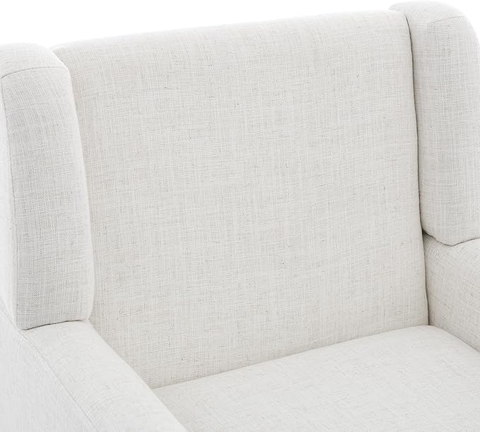 UIXE Accent Chair, Fabric Upholstered Armchair for Living Room, Comfy Arm Chair Single Sofa Bedroom Side Reading Seat - Flax Beige-Ruum Studio Home