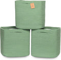 NaturalCozy 13 Inch Cube Storage Bins Cotton Rope Woven Baskets for Organizing 3-Pack | 13 x 13 Storage Cubes | Fabric Square Storage Baskets for Shelves Organizer, Kids Toy Bins, Closet Baby Nursery-Ruum Studio Home