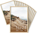 Haus and Hues 16x24 Natural Oak Wood Picture Frames Set of 15 - Premium Bulk Picture Frames 12x16 Bundle - Elegant Gallery Wall Frame Set for Posters, Art Display - Ideal for Wall Decor in Home &-Ruum Studio Home
