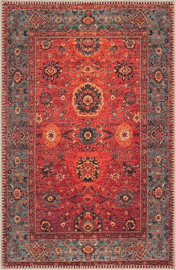 Keen Home Design 2x3 Rug - Machine Washable Entry Rug with Non-Slip Backing, Ideal for Enteryway, Kitchen, Bathroom, Laundry Room - Vintage, Easy Clean, Durable, Low Pile Rug - (2' x 3')-Ruum Studio Home