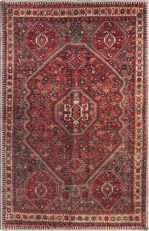 Keen Home Design 2x3 Rug - Machine Washable Entry Rug with Non-Slip Backing, Ideal for Enteryway, Kitchen, Bathroom, Laundry Room - Vintage, Easy Clean, Durable, Low Pile Rug - (2' x 3')-Ruum Studio Home