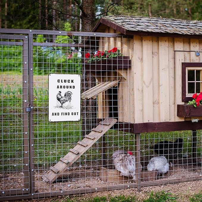 Chicken Coop Accessories Metal Signs,Funny Chickens Tin Signs - Chicken Decor Farmhouse Wall Decor,Chickens Gifts Rustic Farm House Decorations for Home/kitchen/Outdoor Garden-Ruum Studio Home