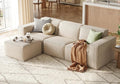 LINSY HOME Modular Sectional Sofa, 105" Boneless Couch L Shaped 3-Seat Sofa with Movable Ottoman, Corduroy Sectional Cloud Couches for Living Room, No Assembly Required, Beige-Ruum Studio Home