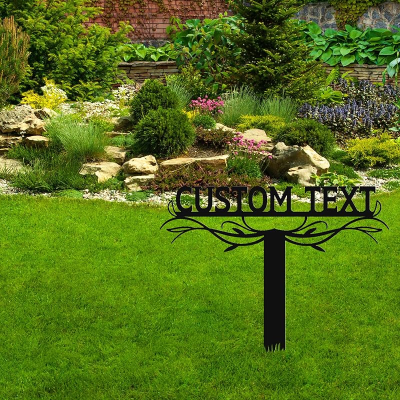 Personalized Metal Text Garden Sign with Stake, Custom Garden Decor for Outdoor, Custom Family Name Sign, Large Patio Decorations, Lawn Art, Farmhouse Decorative, Housewarming Gift-Ruum Studio Home