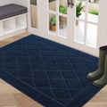 BEQHAUSE Dirt Trapper Door Mat 32" x 48", Doormat Non-Slip Entryway Rugs Washable, Dog Door Mat Stain Resistant and Absorbent Welcome Floor Mat for Front Back Door, Muddy Wet Shoes & Paws, Navy Blue-Ruum Studio Home