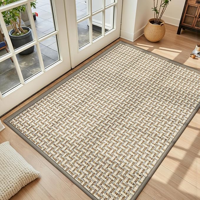 LEKEEPGO Door Mat Indoor Entrance 36"x59", Absorbent Indoor Door Mat Large, Non Slip Rubber Backing Inside Door Mats, Washable Floor Mat, Low-Profile Doormat for Front Door, Entryway, Entrance, Grey-Ruum Studio Home