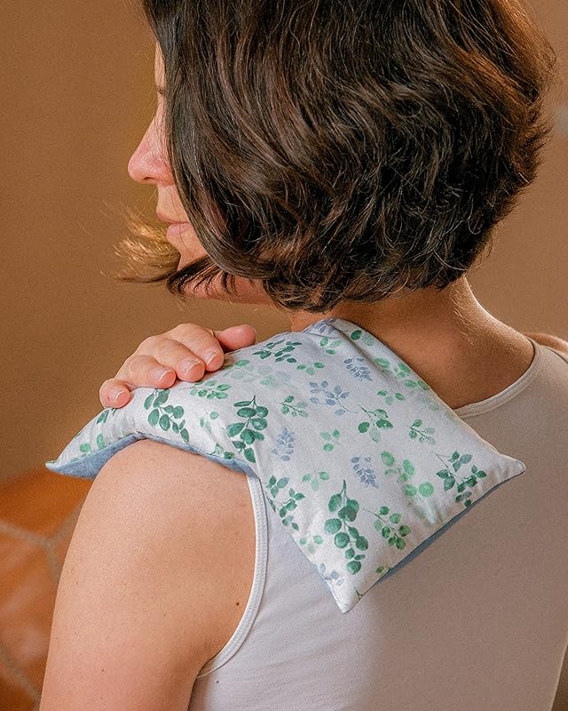 Large Microwave Heating Pad with Flax Seed, Scented or Unscented, Good For Back Pain or Cramps, Moist Heat Therapy or Ice Pack, Microwavable Bean Bag, 6" x 12" (Flannel Floral, Lavender & Peppermint)-Ruum Studio Home