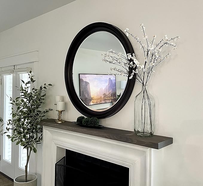 joelsantiques 60 Inch Wooden Floating Shelves for Wall - 60x8x2 in - Made of Natural Wood - Long Heavy Duty Rustic Wall Shelves for Bedroom - Perfect for Living Room, Kitchen - Made in USA - Mocha-Ruum Studio Home