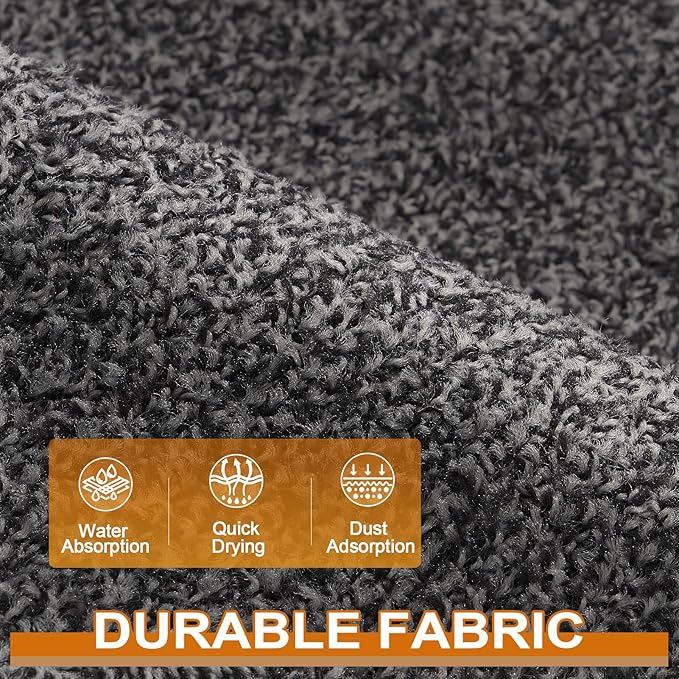 Mibao Front Door Mat, Dirt Trapper Welcome Mat for Outdoor Indoor, Non-Slip Waterproof Doormat, Durable Machine Washable Low Profile Entry Rug for Back Door Outside Patio Porch, 60" x 36", Grey-Ruum Studio Home