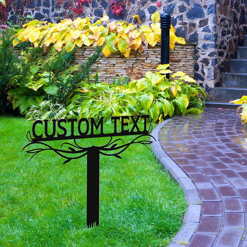 Personalized Metal Text Garden Sign with Stake, Custom Garden Decor for Outdoor, Custom Family Name Sign, Large Patio Decorations, Lawn Art, Farmhouse Decorative, Housewarming Gift-Ruum Studio Home