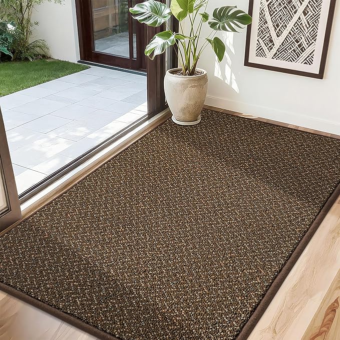 COSY HOMEER-Door-Mat 32"x48" Non Slip Absorbent Entryway Rugs Dirt Trapper Doormats Washable Entrance Mats Low Pile Welcome Floor Mat for Front Back Door and Entry Mats,Brown-Ruum Studio Home