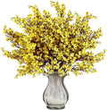 Sggvecsy 15 Pcs Babys Breath Artificial Flowers Gypsophila Bouquets Bulk Real Touch Fake Silk Flowers for Home Wedding DIY Floral Arrangement Kitchen Table Centerpiece Festival Decoration (Yellow)-Ruum Studio Home
