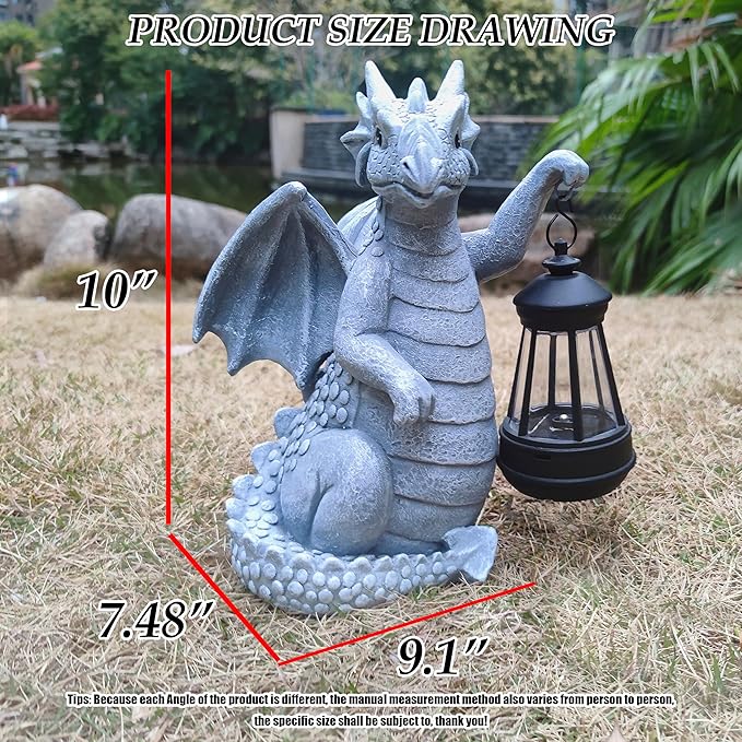 Dragon Solar Outdoor Garden Statue - Dragon Outdoor Figurie Lights - Yard Decorative Outdoor Statue Suitable for Patio, Balcony, Patio Decoration - Specially Customized Gift for Mom-Ruum Studio Home