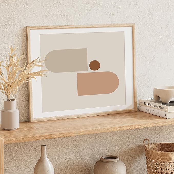 18x24 Poster Frame Set of 4 Natural Solid Oak Photo Frames with 16x20 Removable Mat Wall Hanging Large Handcrafted Frame with HD Plexiglass Wall and Tabletop Display Large Picture Frame-Ruum Studio Home