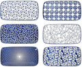 Selamica Ceramic Serving Platters, 12 Inch Serving Trays for Party Entertaining, Large Rectangular Serving Plates for Food, Set of 6, Vintage Blue-Ruum Studio Home