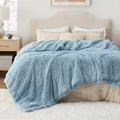 Bedsure GentleSoft Fluffy Light Blue Blankets Queen Size for Bed, Thick Sherpa Faux Fur Fleece Fuzzy Plush Winter Warm Soft Full Queen Blankets, Bedroom Decor Blue Cozy Gifts for Women Men, 90x90-Ruum Studio Home