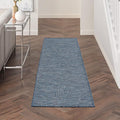 Nourison Positano Navy Blue 2' x 6' Area Rug Easy Clean, Non Shedding, Bed Room, Living Room, Dining Room, Kitchen (6' Runner)-Ruum Studio Home