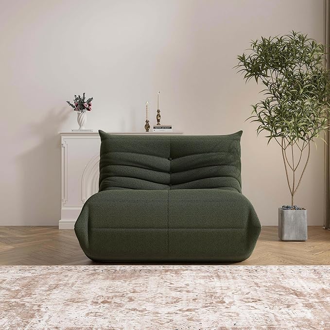 Bean Bag Chair, Fireside Chair Bean Bag Sofa Large Bean Bag Chair for Adults, Bean Bag Chairs for Teens with High Density Comfortable Foam, Memory Foam Bean Bag for Living Room, Bedroom (Green)-Ruum Studio Home