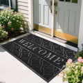 Yimobra Welcome Mat Outdoor Indoor, All-Season Waterproof Front Door Mat Outside Entrance, All-Weather Heavy Duty Non-Slip Doormat, Low Profile Porch Patio Entrance Mats, 60x36, Black-Ruum Studio Home