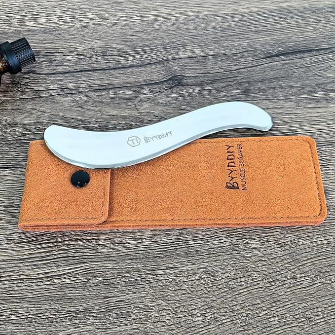 BYYDDIY 6.3 inch Hypoallergenic Titanium Gua Sha Muscle Scraper Tool,Muscle Scraping Tool (S-TI)-Ruum Studio Home