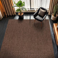 CAMILSON Easy Jute Rug 8x10, Indoor Outdoor Brown Color Fiber Area Rugs for Living Room Patio and Kitchen Rug, Solid Boho Woven Design, Easy-Cleaning, Washable Outside Carpet Alfombras (8 x 10)-Ruum Studio Home