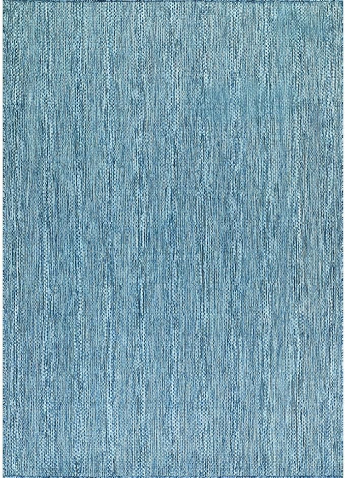 Washable Indoor Outdoor Rug Weather Resistant Carpet Modern Solid for Porch Deck Balcony Backyard Patio Rug 6x9 Aqua Blue-Ruum Studio Home