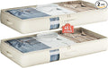 Under Bed Storage Containers with Window, Closet Organizers and Storage Bags, Foldable Underbed Storage Bags for Blankets, Clothing, Comforter, Linen Sheets, Wrapping Paper, 2 Pack, White Ivory-Ruum Studio Home