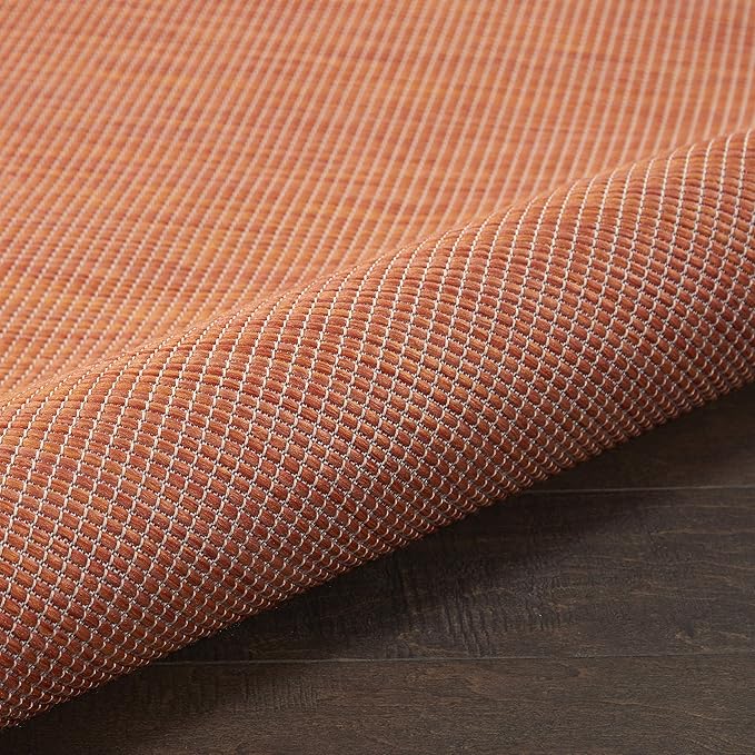 Nourison Positano Indoor/Outdoor Terracotta 6' x Round Area Rug, Easy Cleaning, Non Shedding, Bed Room, Living Room, Dining Room, Backyard, Deck, Patio (6 Round)-Ruum Studio Home