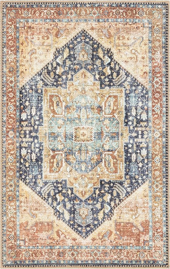 Keen Home Design 2x3 Rug - Machine Washable Entry Rug with Non-Slip Backing, Ideal for Enteryway, Kitchen, Bathroom, Laundry Room - Vintage, Easy Clean, Durable, Low Pile Rug - (2' x 3')-Ruum Studio Home