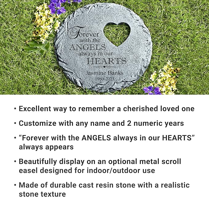 Let's Make Memories Personalized Always in Our Hearts Memorial Garden Stone - Sympathy Marker-Ruum Studio Home