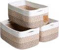 NaturalCozy 13.5”x8.5”x5.5” Storage Baskets for Shelves 3 Pack | Cotton Rope Woven Small Baskets for Organizing | Small Storage Bins for Nursery, Bathroom, Closet, Cube Shelf, Decorative, Gift-Ruum Studio Home