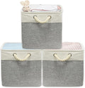 SIMPLE HOUSEWARE Fabric Storage Cubes, 13" x 13" Storage Bin, 3 Pack, Gray-Ruum Studio Home