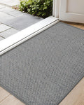 Color&Geometry Front Door Mat Indoor 27"x59", Rugs for Entryway, Non Slip Washable Low-Profile Inside, Entry Mat Entry Rug Door Mat Indoor Entrance, Light Grey (Rolled-up NO Creases)-Ruum Studio Home