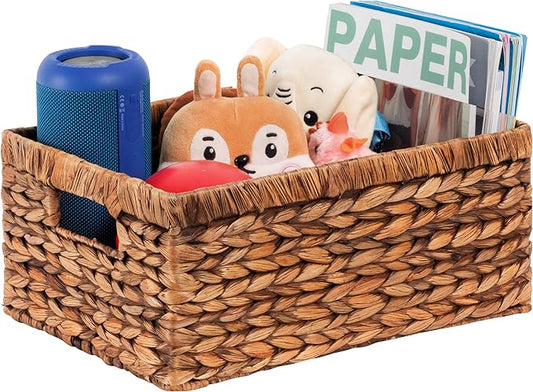 CENBOSS Wicker Baskets (Large, Brown Wash, 1PC) Rattan Storage Baskets for Shelves, Woven Seagrass Holder-Ruum Studio Home