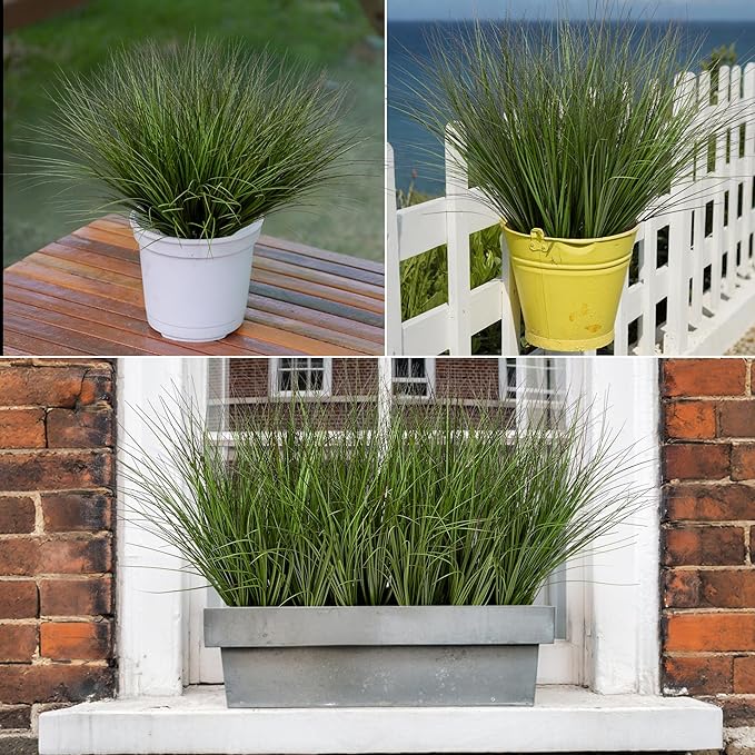 16PCS 17.3" Fake Plants Artificial Wheat Grass Greenery Plastic Plants Fake Grass Artificial Plants for Outdoor Decor Artificial Grass Plant with Greenery Stems for Indoor Home Decoration-Ruum Studio Home