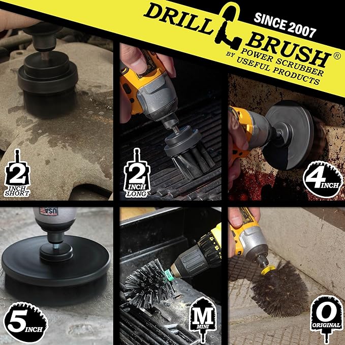 The Ultimate No-Wire Grill Brush Kit - BBQ Accessories - Drill Brush - Rust Remover - Cast Iron Skillet - Grill Cleaner - BBQ Brush - Grill Accessories - Grill Scraper - Electric Smoker - Gas Grill-Ruum Studio Home