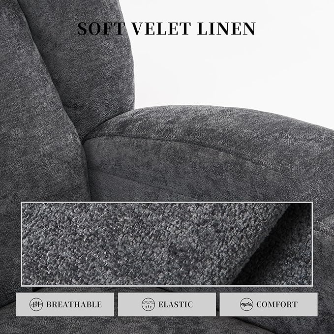 Power Lift Recliner Chair for Elderly with Massage and Heat, Recliner Chairs for Adults, Upgraded Fabric Reclining Sofa Chair with USB & Type-C Ports and Cup Holders, L1188(Grey)-Ruum Studio Home