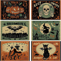 Umigy 6 Pcs Halloween Placemats 12"x18" Gothic Bat Placemats Kitchen Decoration Washable Witch Place Mats Rectangle Skull Table Mats for Halloween Dining Table Accessories(Scary)-Ruum Studio Home