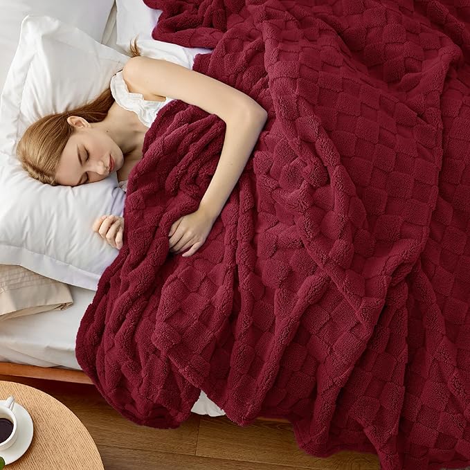 Bedsure GentleSoft Blankets Queen Size for Bed - Super Soft Cozy Blanket for Women Men Girls, Large Fuzzy Fleece Throw for Bedroom Decor, Red, 90x90 Inches-Ruum Studio Home