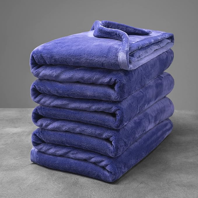 Mellowdy Extra Thick Hearty Plush Flannel Blanket (Violet Purple, 60x80) - 500GSM Twin Size Warm Blanket for Winter, Fall | Soft, Fluffy, Cuddly, Perfect for Bed, Oversized Throw for Couch, Sofa-Ruum Studio Home