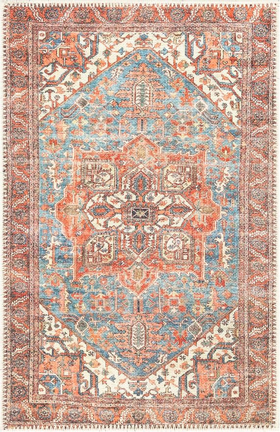 Keen Home Design 2x3 Rug - Machine Washable Entry Rug with Non-Slip Backing, Ideal for Enteryway, Kitchen, Bathroom, Laundry Room - Vintage, Easy Clean, Durable, Low Pile Rug - (2' x 3')-Ruum Studio Home