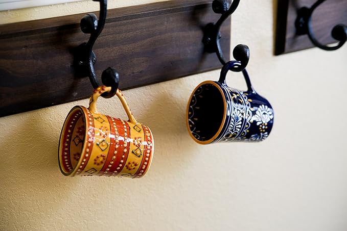 Encantada Handmade Hand-Painted Authentic Mexican Pottery Mugs (1-Pack, Mas Red)-Ruum Studio Home