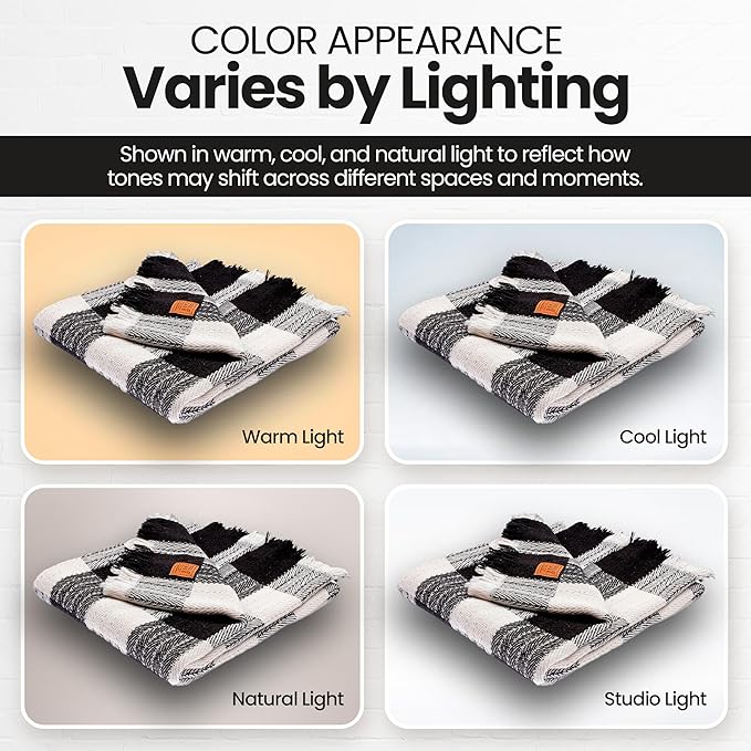 Gold Case Throw Blanket for Couch – 100% Recycled Turkish Cotton Blankets & Throws – Elegant Decorative Throw Blankets for Living Room Sofa – Woven Throws for Couch – Black – 60x80-Ruum Studio Home