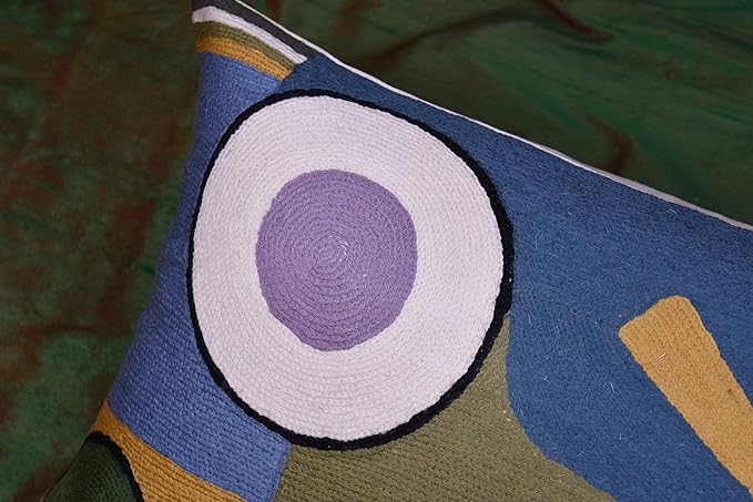 Lumbar Kandinsky Abstract Pillow Cover - Soul Modern Chair Pillowcase Abstract Couch Cushion Contemporary Pillowsham Farmhouse Sofa Handmade Wool Size 14x20-Ruum Studio Home