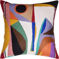 Kandinsky Balancement Decorative Pillow Cover Abstract Toss Pillows Farmhouse Chair Cushion Contemporary Pillow Mid-Century Chair Cushions Hand Embroidered Pillow Wool Size 18x18-Ruum Studio Home