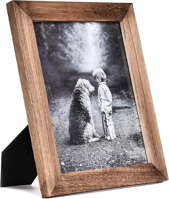 Yaetm-8x10 Picture Frame, Natural Solid Wood Photo Frame Display for Tabletop And Wall High Definition Glass Carbonized Black(2 pack)-Ruum Studio Home