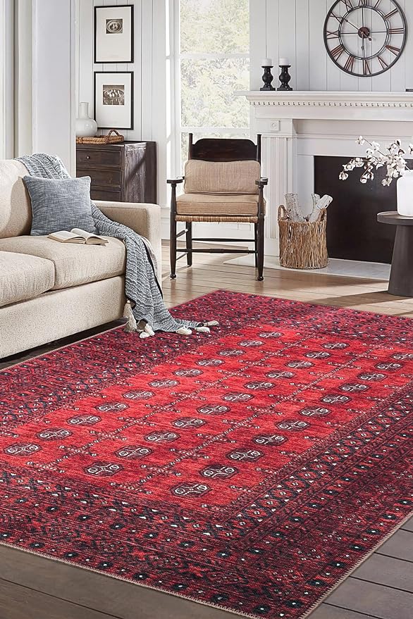 Keen Home Design 8x10 Rug - Machine Washable Area Rug with Non-Slip Backing, Ideal for Living Room, Dining Room, Bedroom - Vintage, Easy Clean, Durable, Low Pile Rug - (8' x 10')-Ruum Studio Home