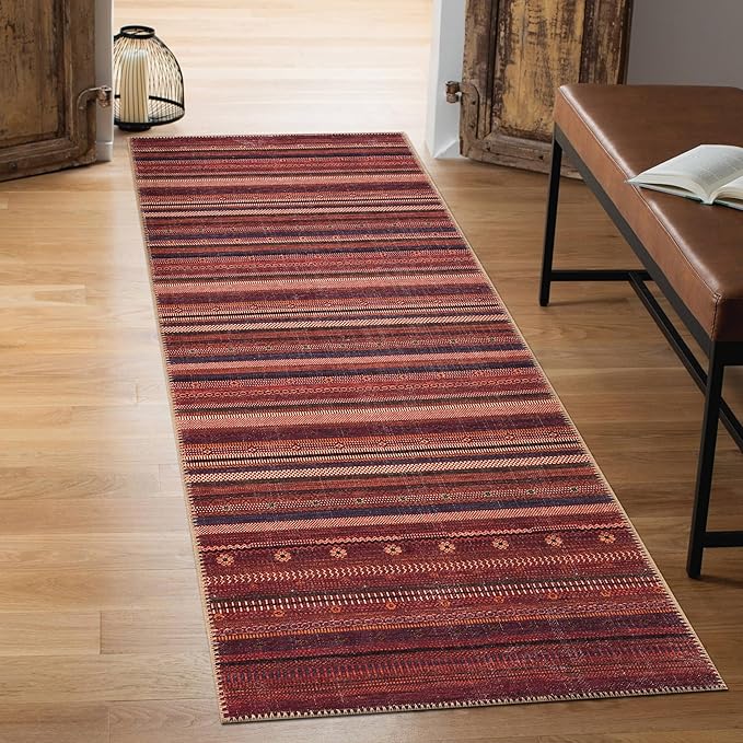 Keen Home Design 2x7 Rug - Machine Washable Runner Rug with Non-Slip Backing, Ideal for Hallway, Entryway, Kitchen, Laundry Room - Vintage, Easy Clean, Durable, Low Pile Rug - (2'6" x 7')-Ruum Studio Home