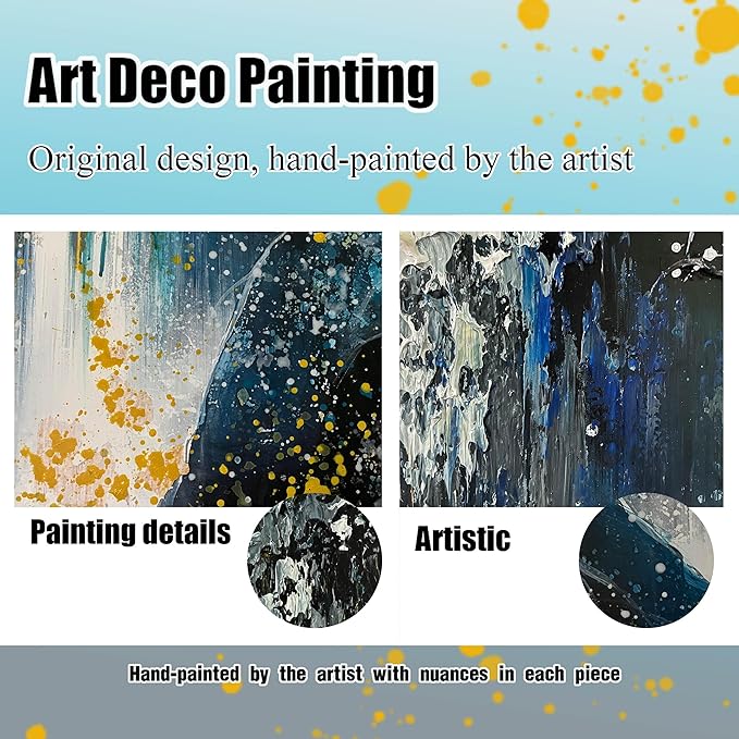 Waterfall Hand Painted Wall Art for Living Room - Mountains Wall Art for Office Decor - Landscape Big Wall Art for Living Room Size 29" x 59"-Ruum Studio Home